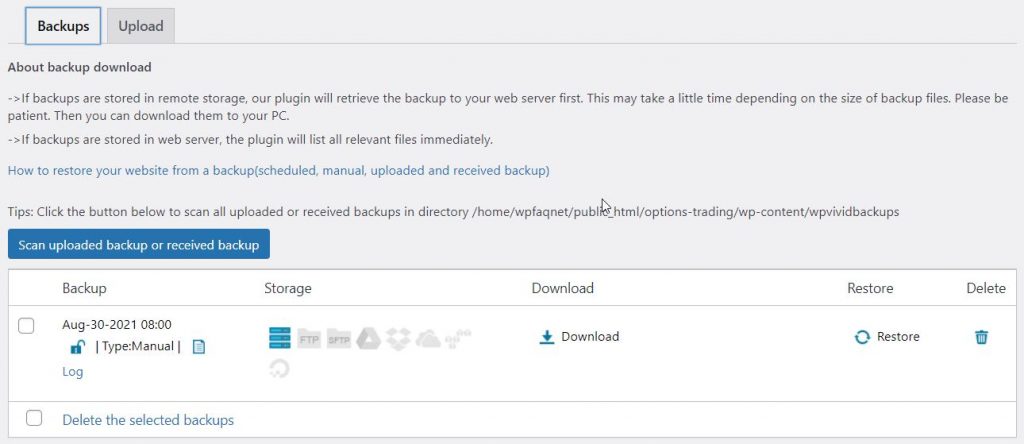 Download Backup File